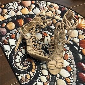 Chic Beige Heeled Sandals